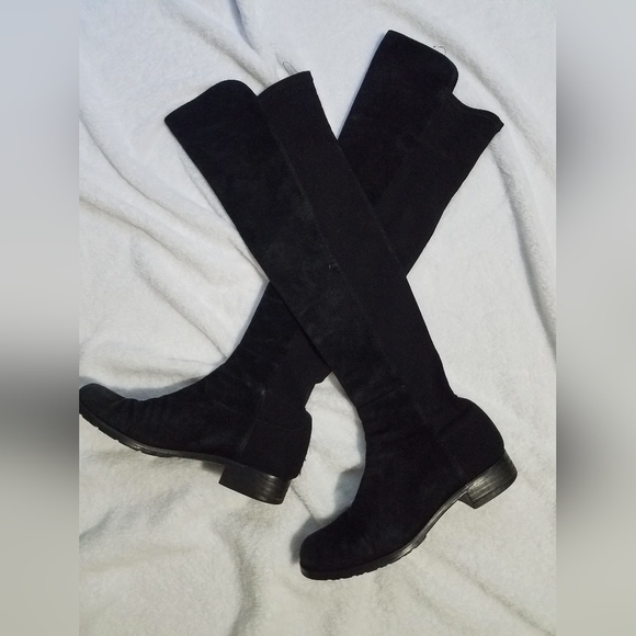Stuart Weitzman the 5050 boot in black suede 7.5 - Picture 2 of 11